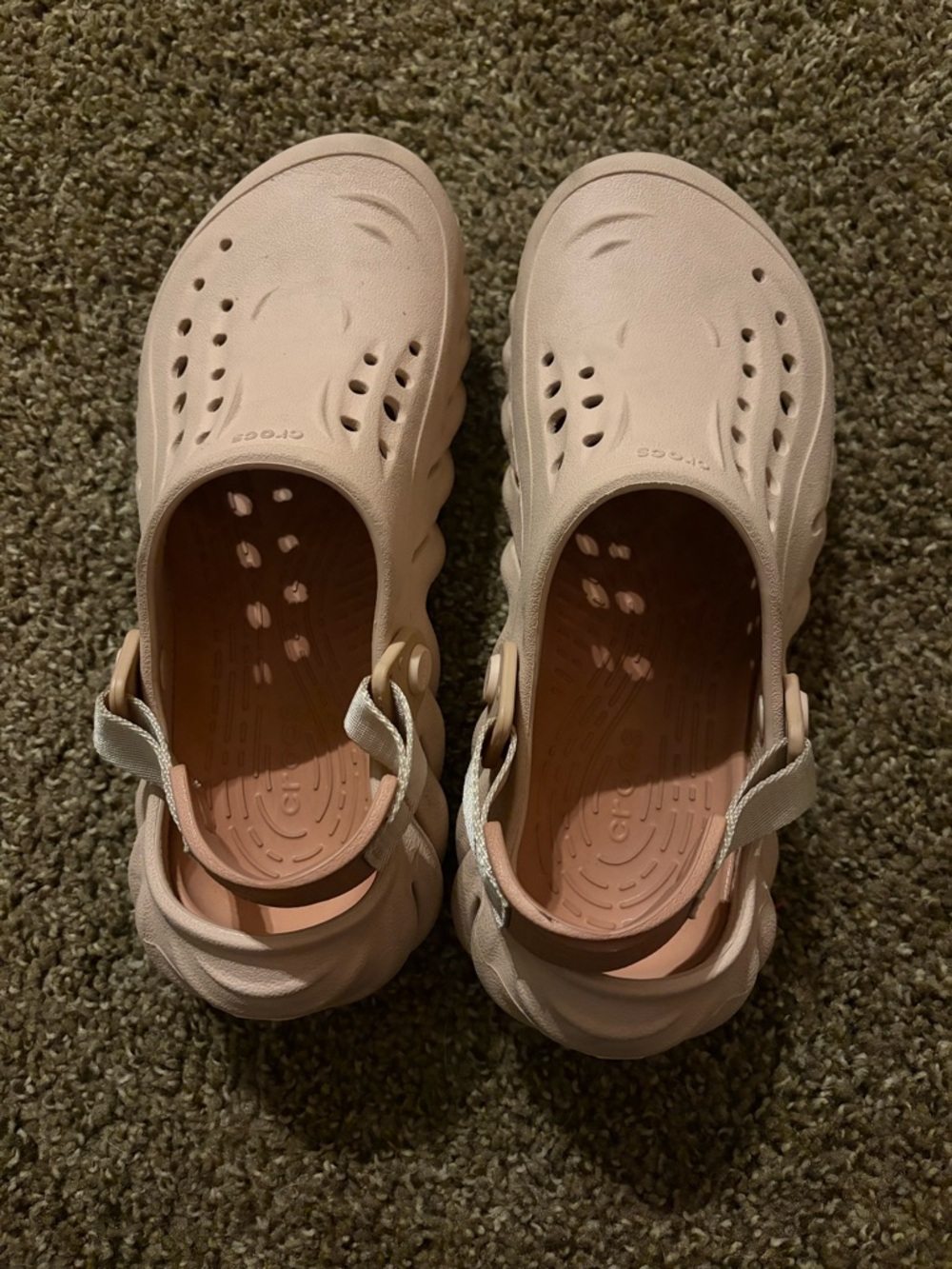 CROCS Soft Pink Vented Clogs with Strap